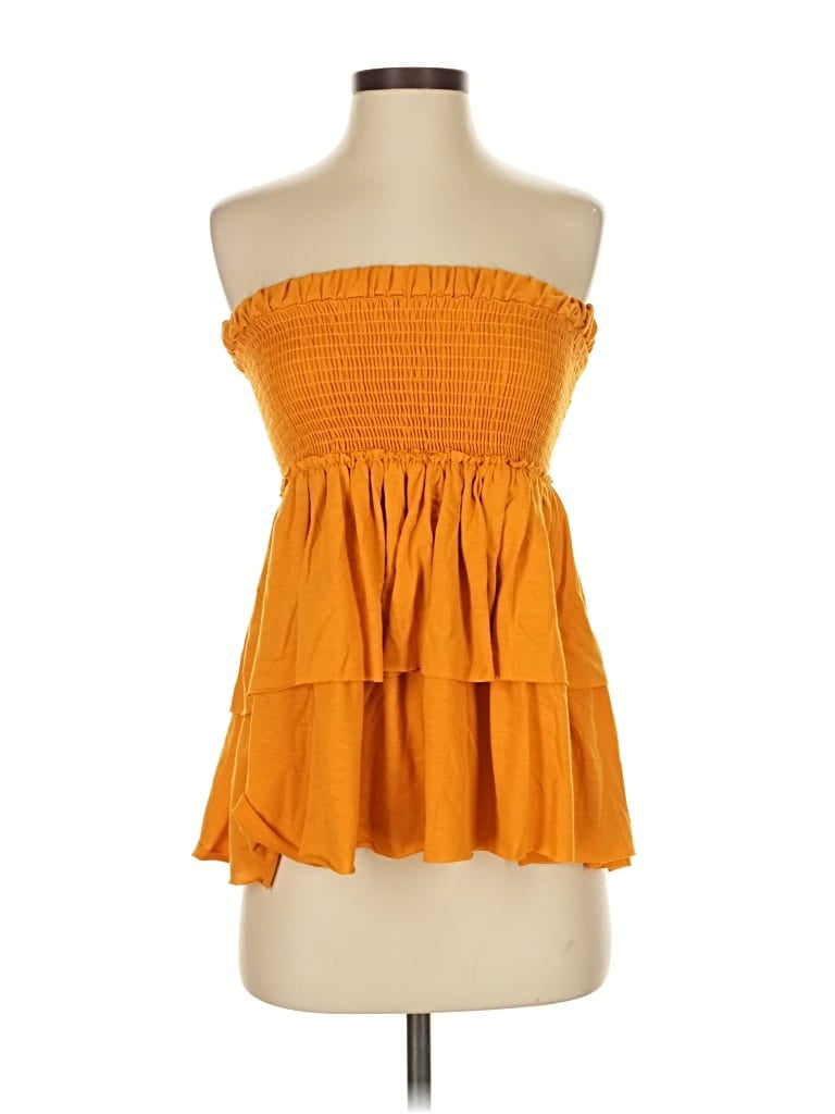 Pre-owned Saturday Sunday Tube Top Orange Strapless Neckline Tops