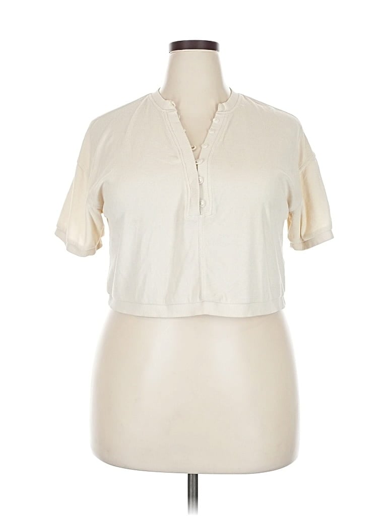 GREY STATE Pre-owned Short Sleeve Blouse In White