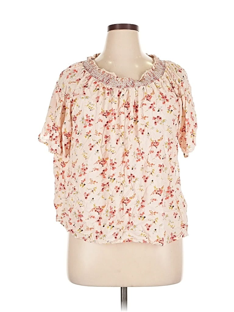 Pre-owned Gap Short Sleeve Blouse In White