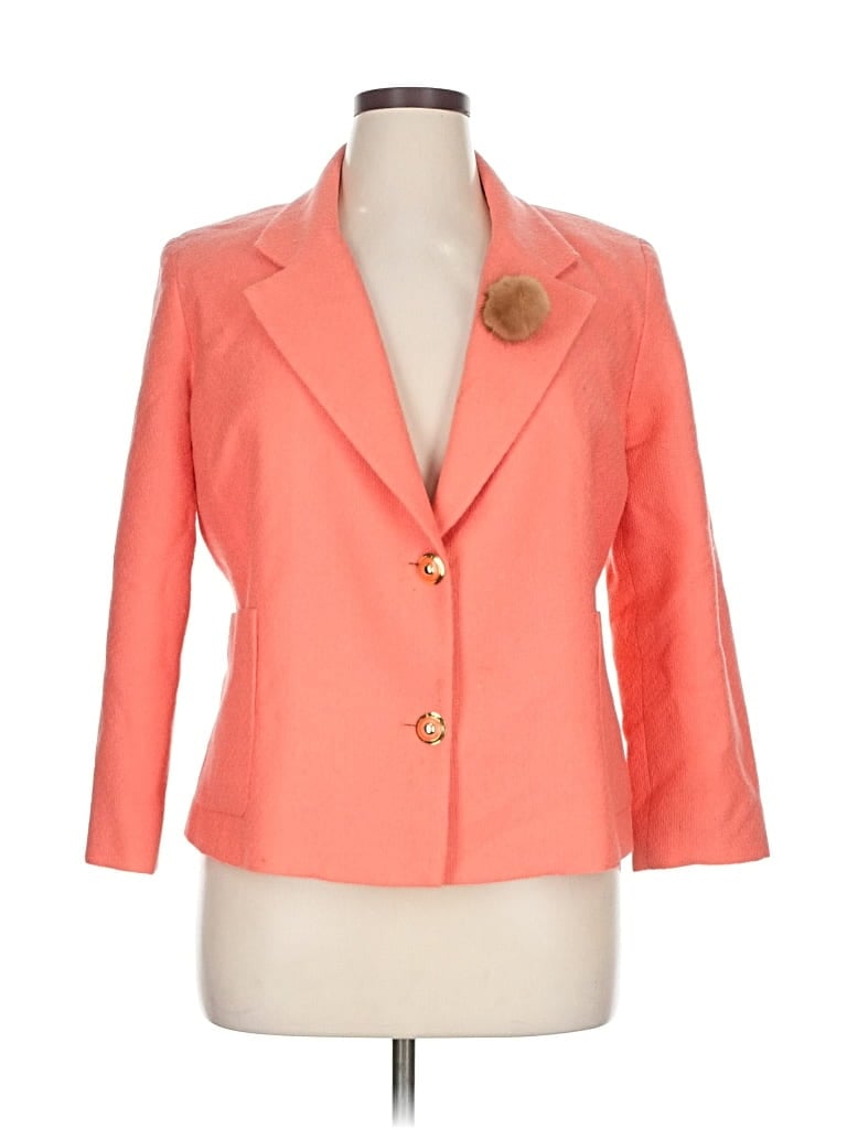 Pre-owned Neiman Marcus Wool Blazer Jacket In Orange