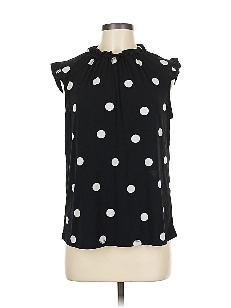 Pre-owned Adrianna Papell Sleeveless Blouse In Black