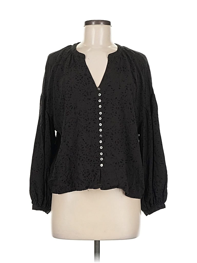 Pre-owned Z Supply 3/4 Sleeve Blouse In Black
