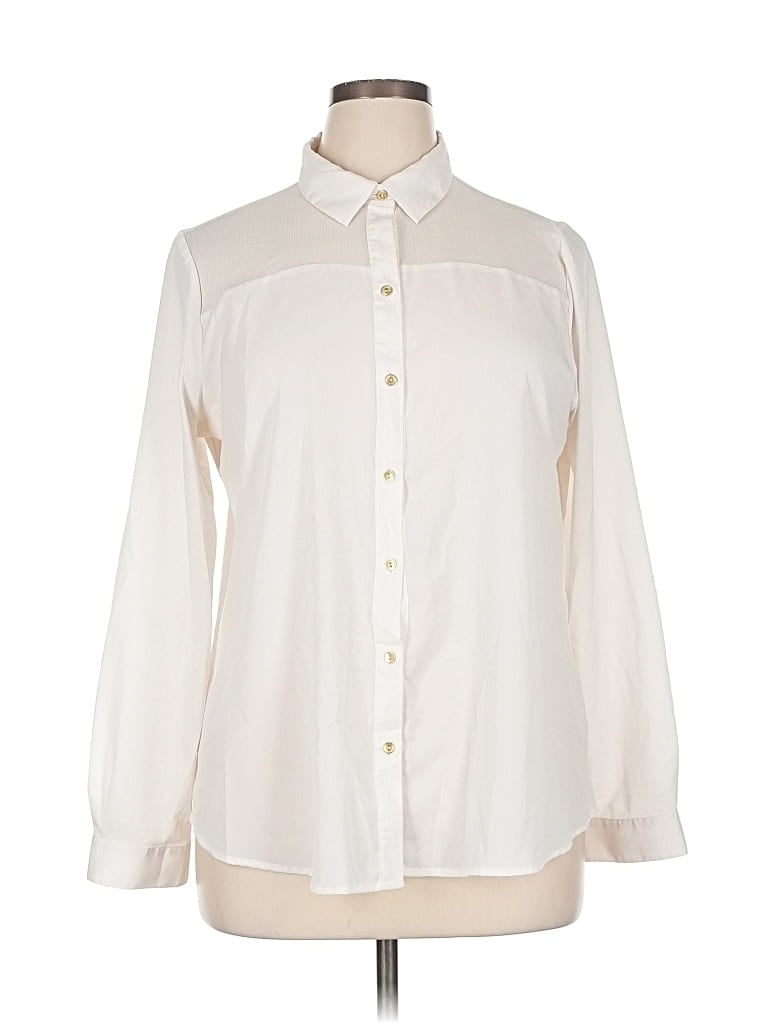 Pre-owned The Limited Long Sleeve Blouse In White