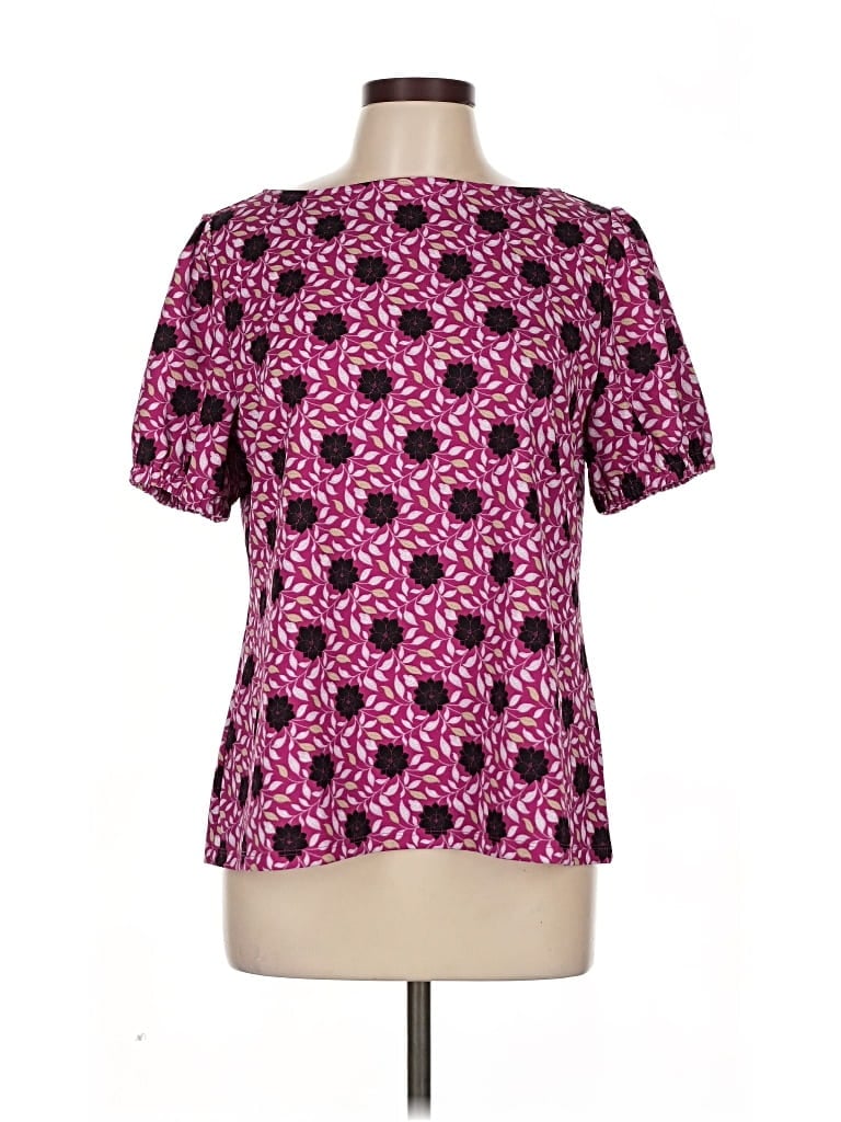 Pre-owned Ann Taylor Short Sleeve Blouse In Pink