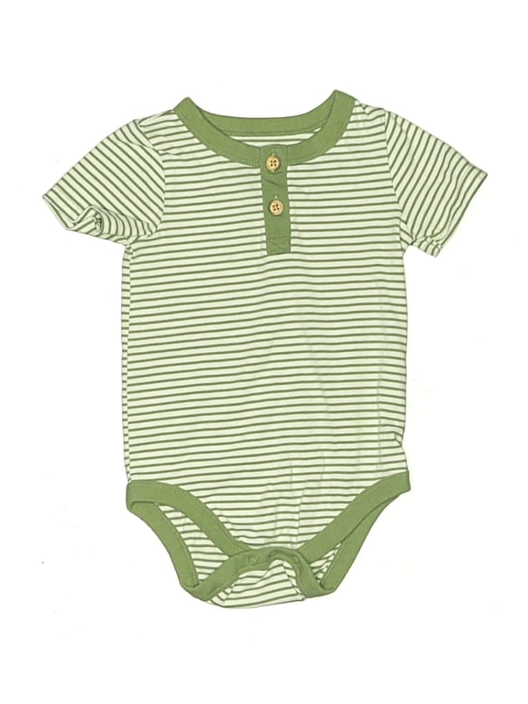Pre-owned Cat & Jack Babies' Short Sleeve Onesie In Green