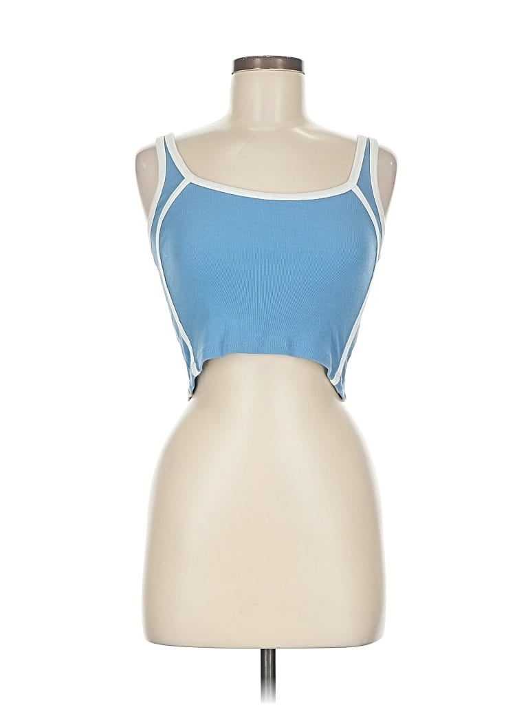 Pre-owned Brandy Melville Tank Top Blue Strapless Neckline Tops