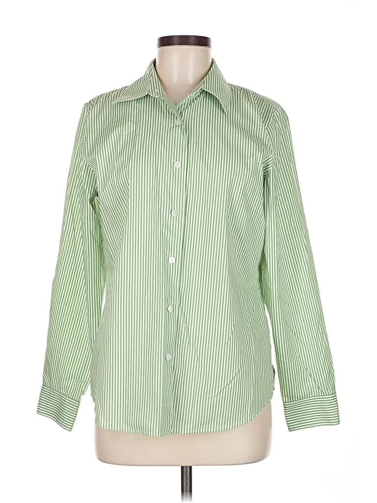 Click to view more detailed imagery on our partner's website Pre-owned Foxcroft Long Sleeve Blouse In Green