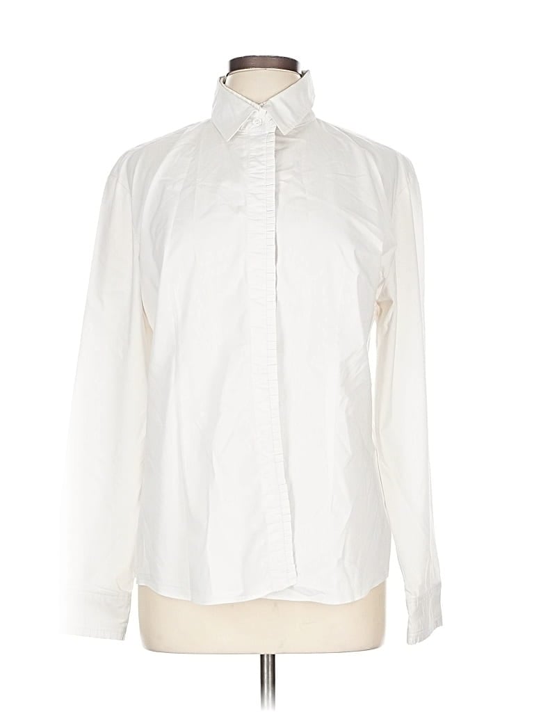 Click to view more detailed imagery on our partner's website Pre-owned New York And Company Long Sleeve Blouse In White