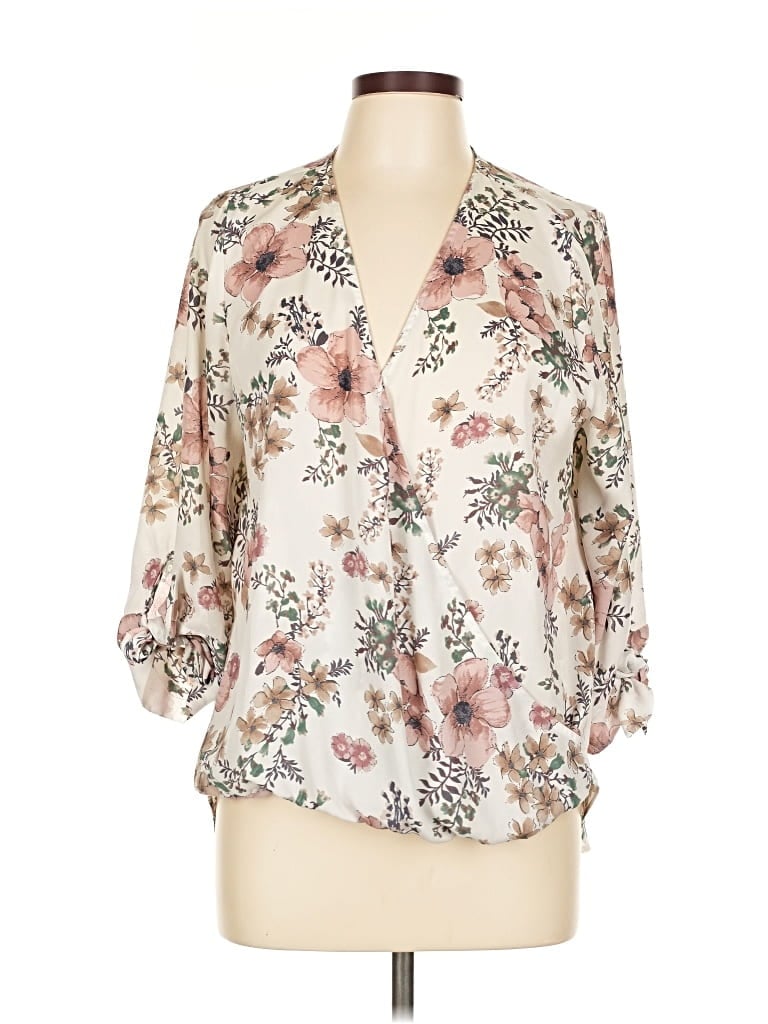 Pre-owned West Kei 3/4 Sleeve Blouse In White