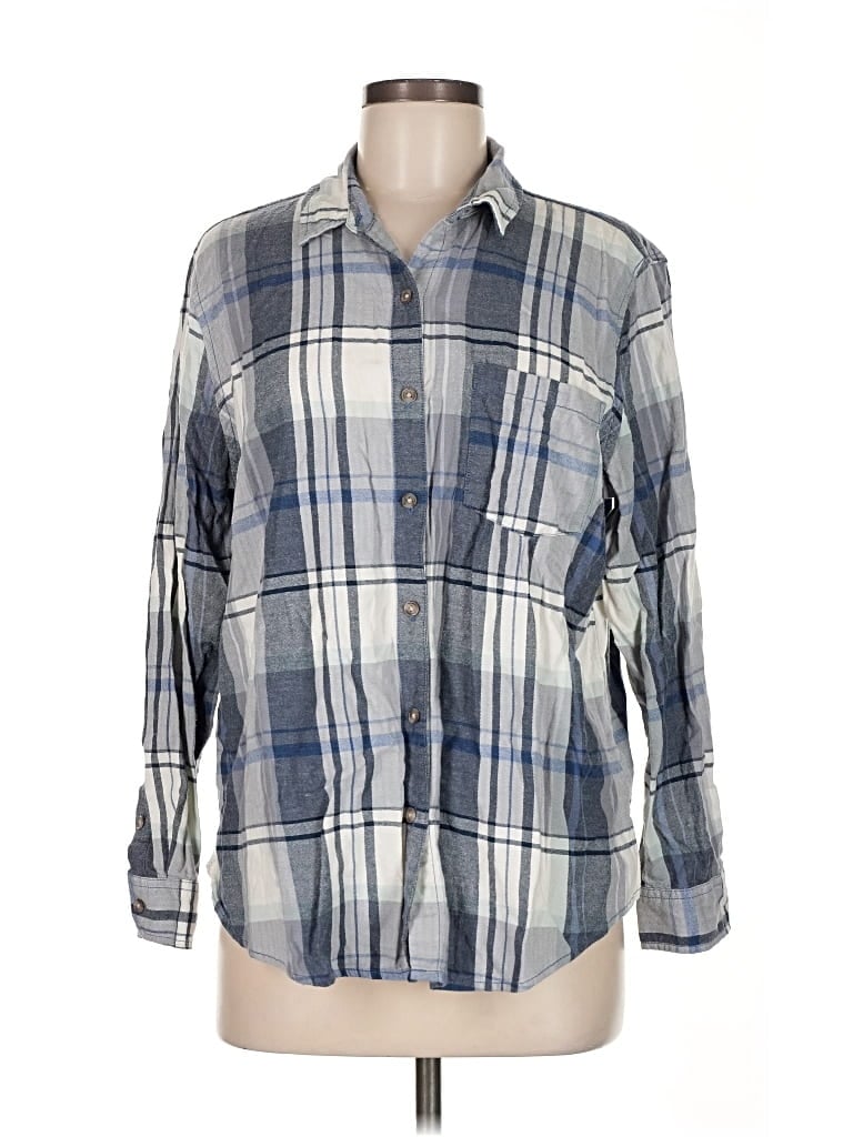 Pre-owned Universal Thread Long Sleeve Button Down Shirt In Gray