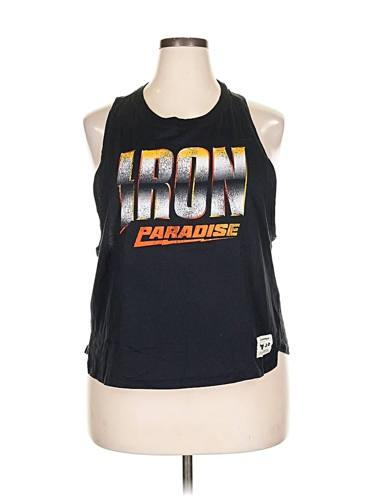 Pre-owned Under Armour Tank Top Black Halter Neckline Tops