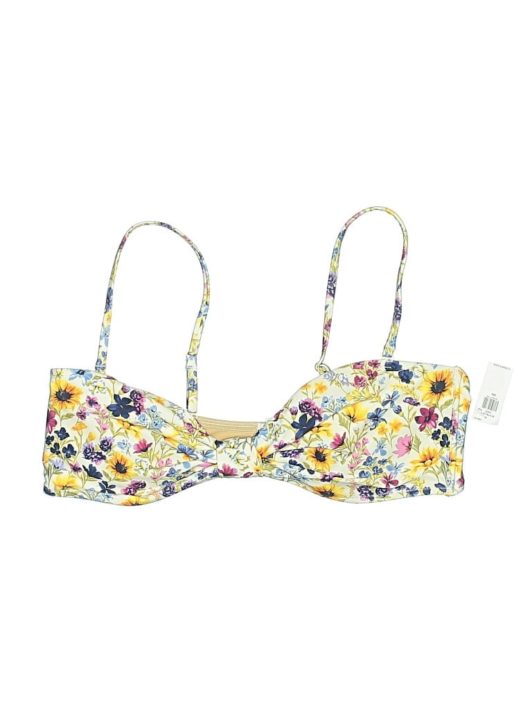 Old Navy Swimsuit Top Yellow Floral Pattern Swimwear In Multi