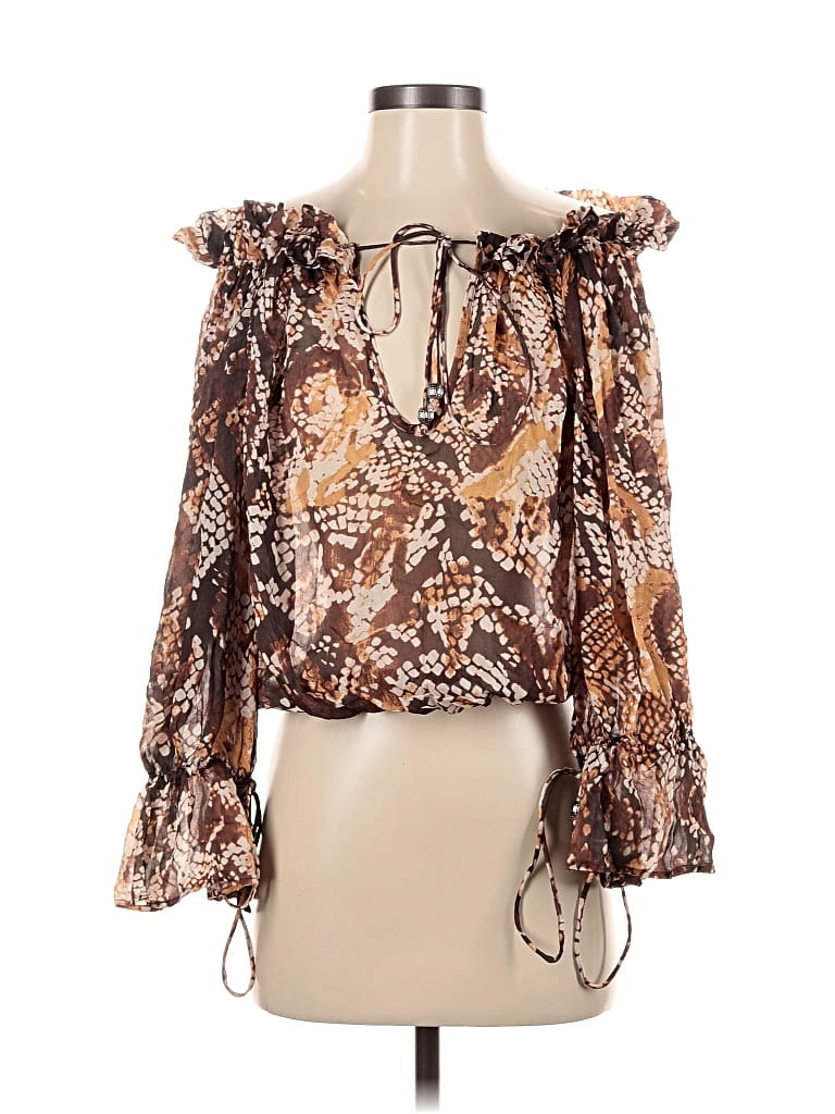 Jen's Pirate Booty 3/4 Sleeve Blouse In Brown