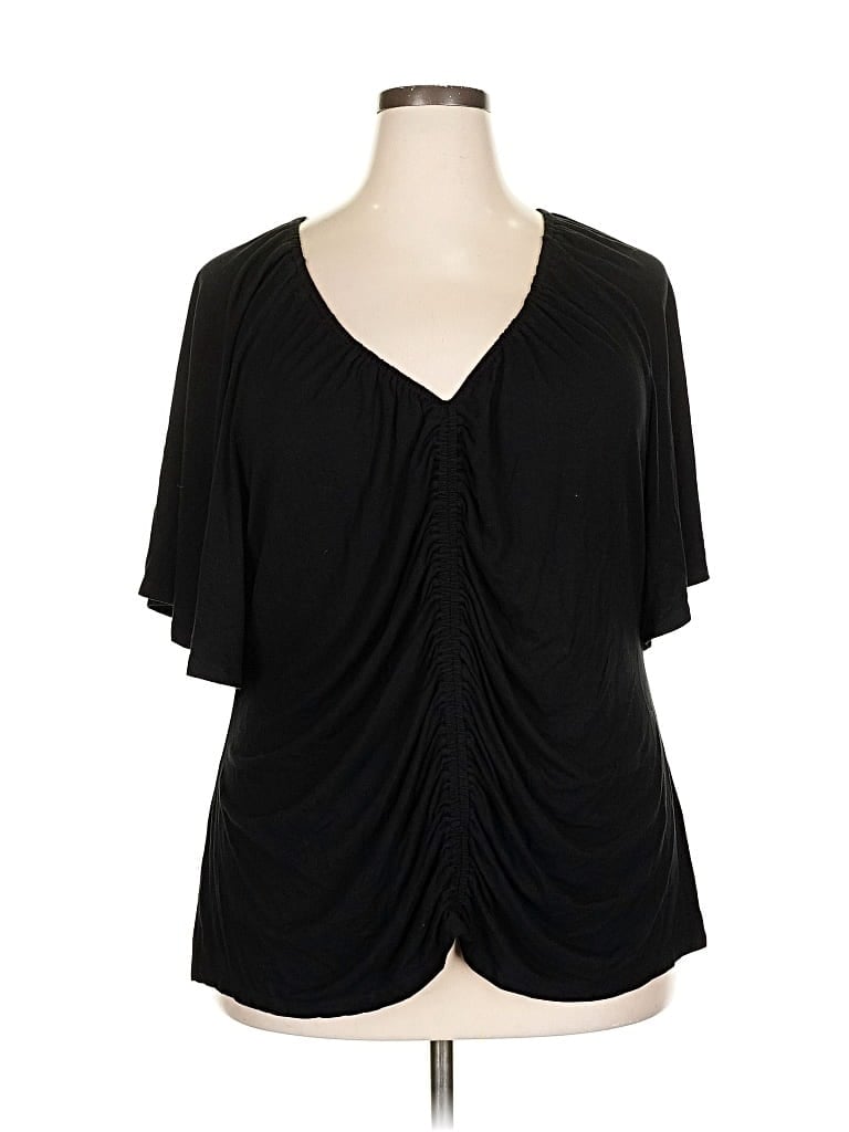 AVA & VIV Pre-owned Short Sleeve Blouse In Black