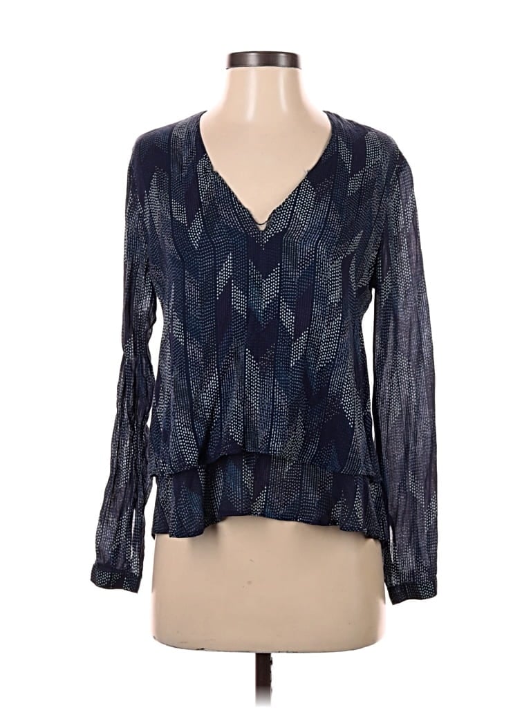 Click to view more detailed imagery on our partner's website Pre-owned Cloth & Stone X Anthropologie Long Sleeve Blouse In Blue