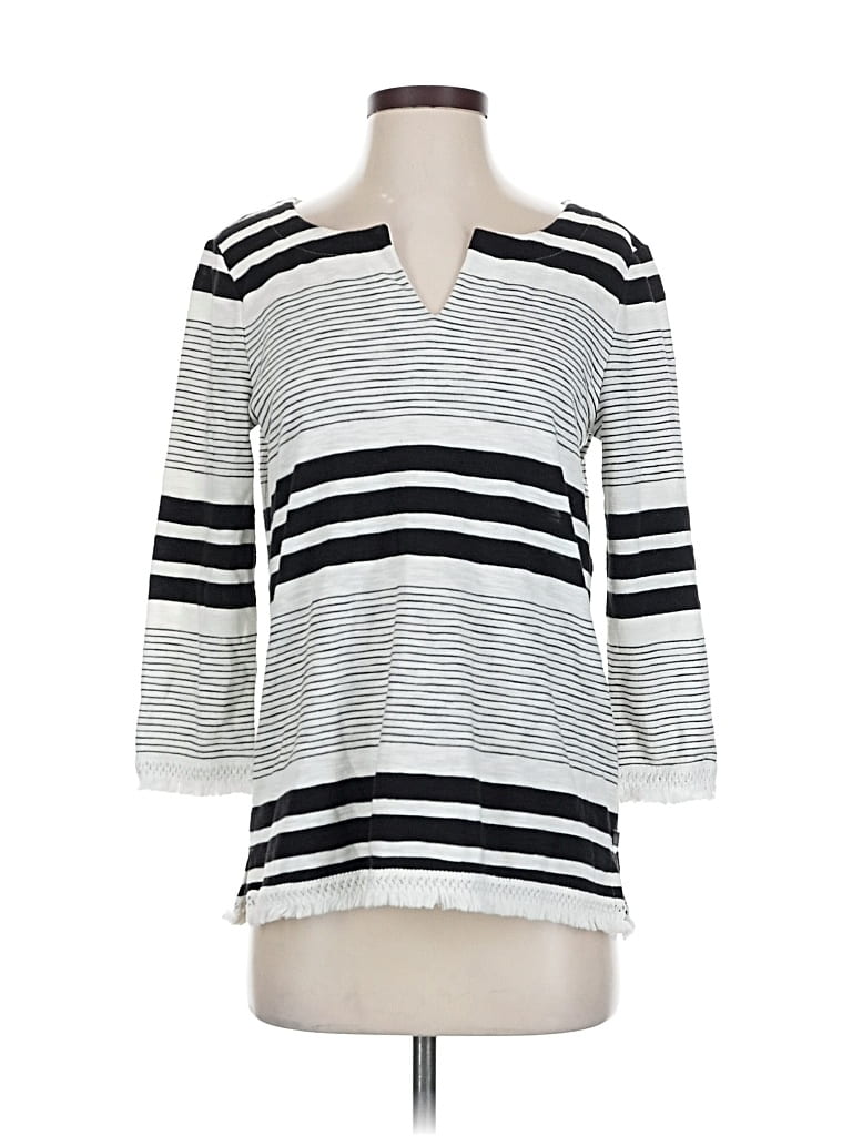 Pre-owned T By Talbots 3/4 Sleeve T-shirt In Silver