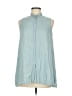 Acne Studios 100% Lyocell Blue Ash Fluid Sleeveless Button-Down Shirt Size 32 - photo 1