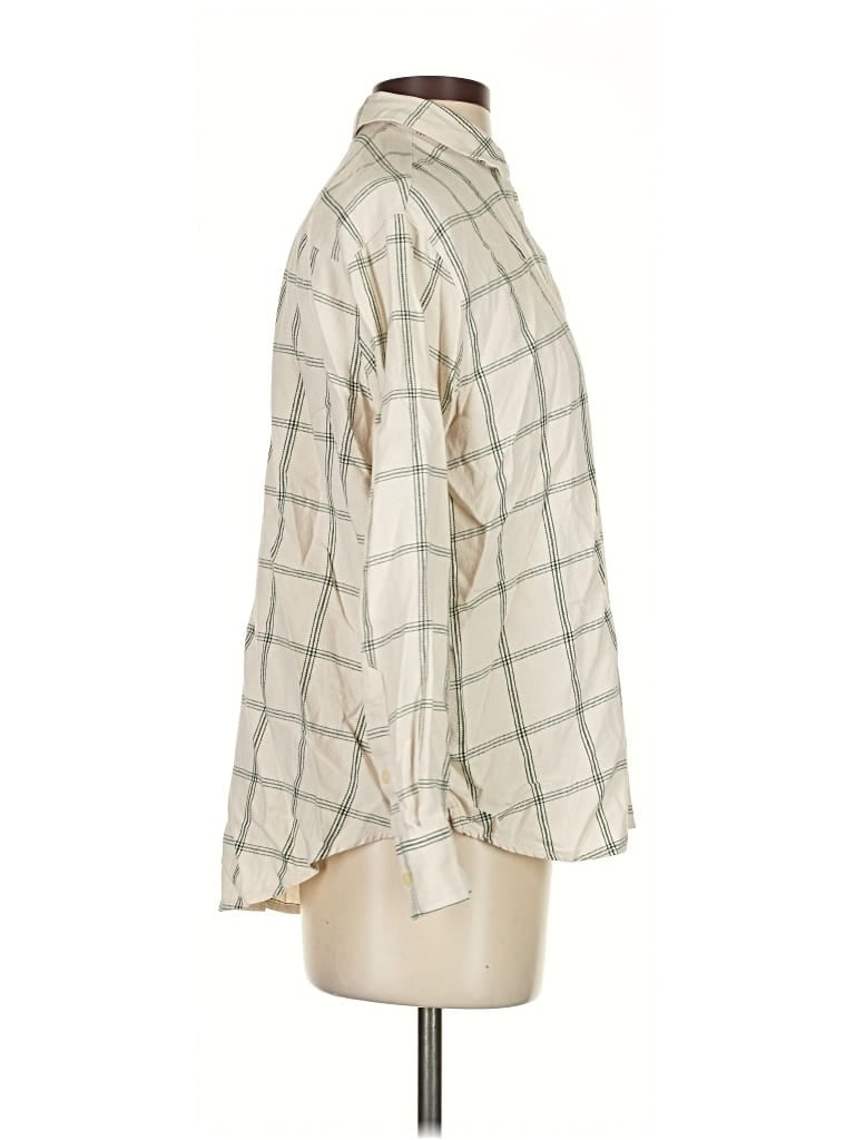 Pre-owned Madewell Long Sleeve Blouse In White