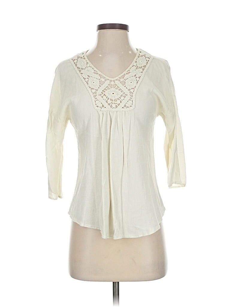 Pre-owned Acrobat 3/4 Sleeve Blouse In White