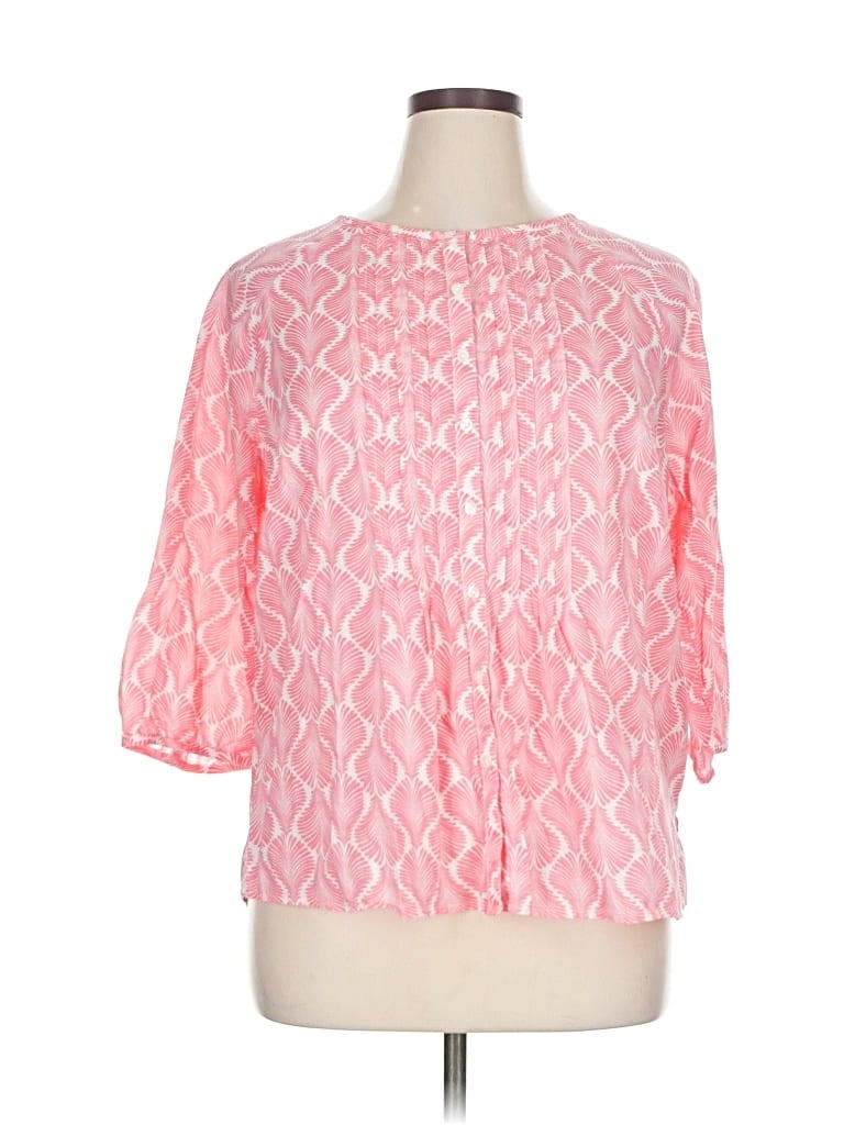 Pre-owned Talbots 3/4 Sleeve Blouse In Pink
