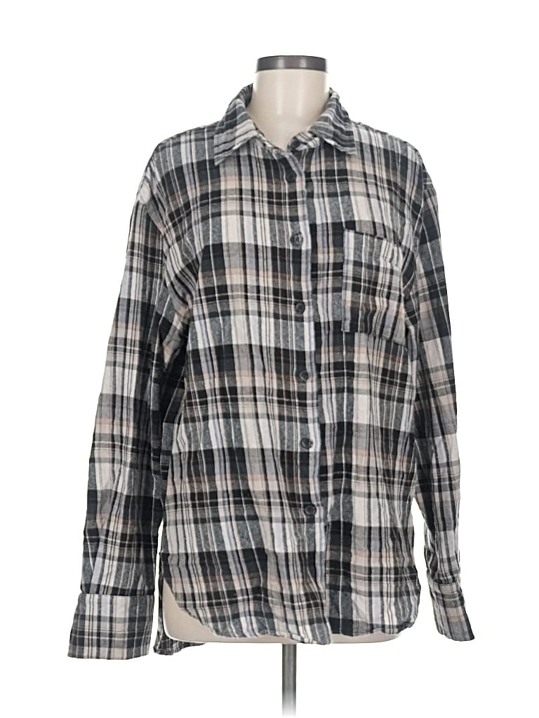 Pre-owned Clyque Long Sleeve Button Down Shirt In Black