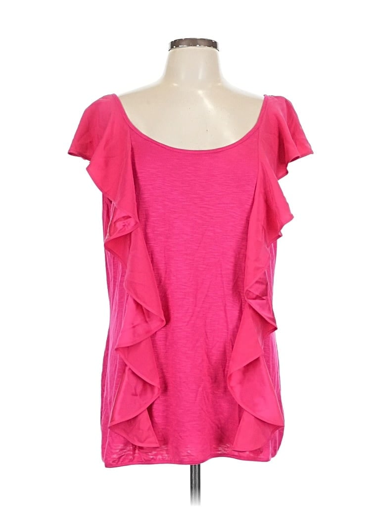 Pre-owned Cynthia Steffe Short Sleeve Top Pink Scoop Neck Tops