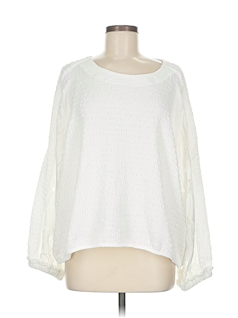 Davi & Dani Long Sleeve Top Ivory Boatneck Tops In Red