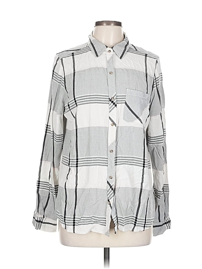 UNIVERSAL THREAD Pre-owned Long Sleeve Button Down Shirt In Silver