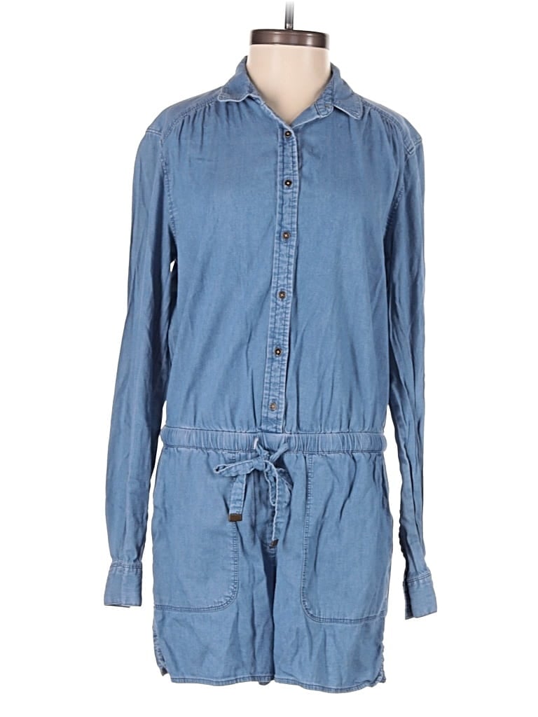 Pre-owned Ann Taylor Loft Romper In Blue