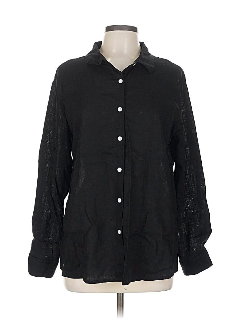 Pre-owned Unbranded Long Sleeve Blouse In Black