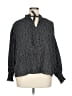 Max Studio Polka Dots Black Long Sleeve Blouse Size XL - photo 1