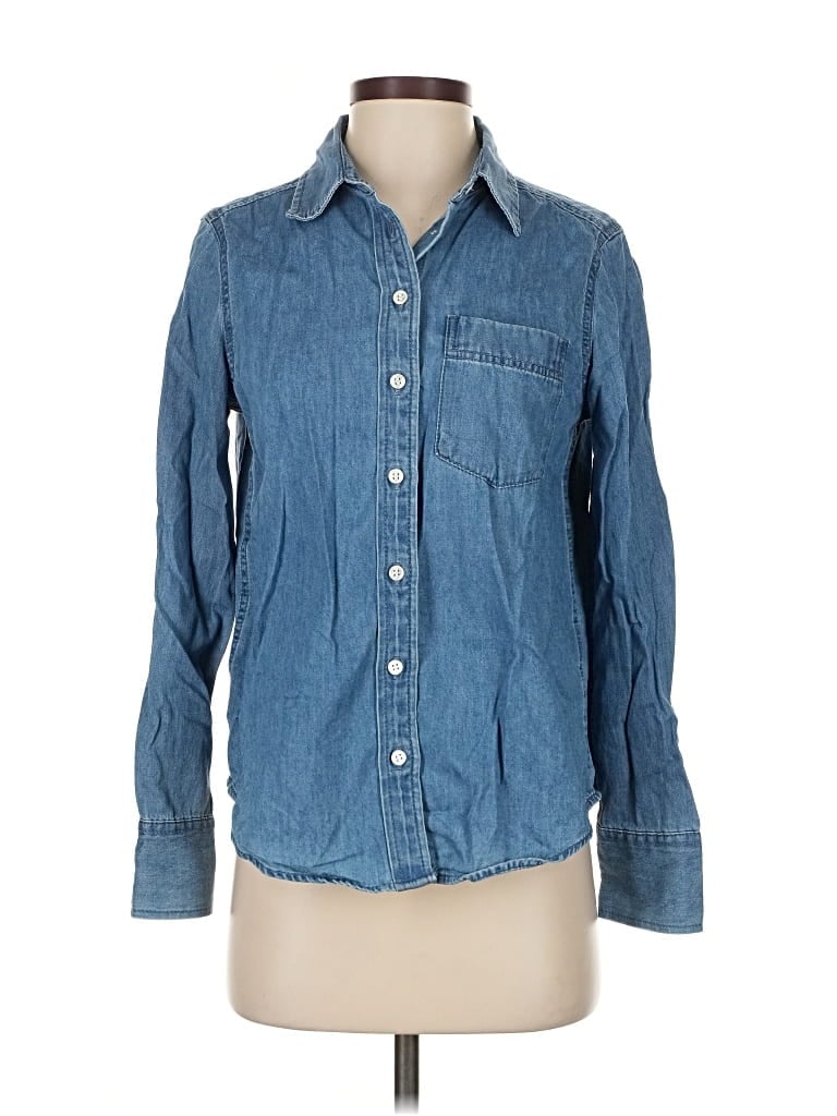 Pre-owned Banana Republic Long Sleeve Button Down Shirt In Blue