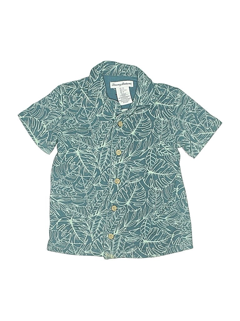 Pre-owned Tommy Bahama Kids' Short Sleeve Button Down Shirt In Blue
