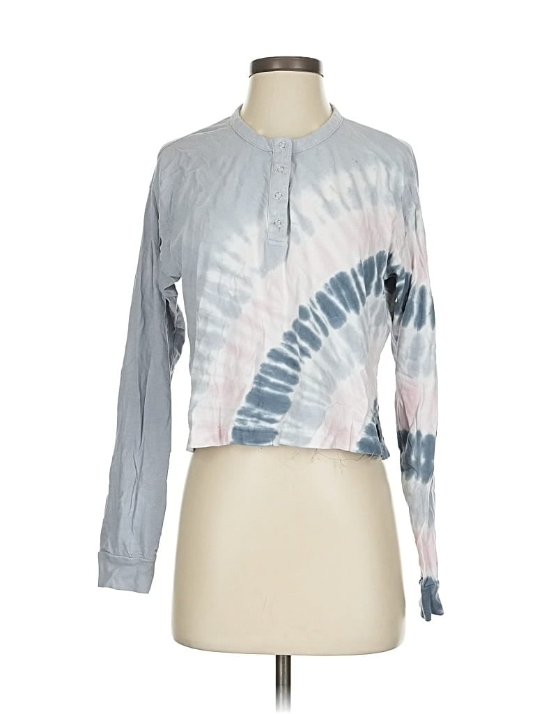 VICTORIA'S SECRET PINK Pre-owned Long Sleeve Henley Shirt In Gray