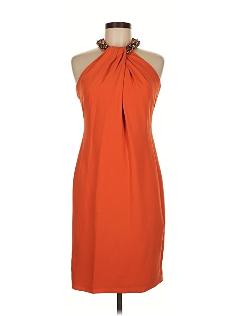 Click to view more detailed imagery on our partner's website Pre-owned Carmen Marc Valvo Cocktail Dress In Orange