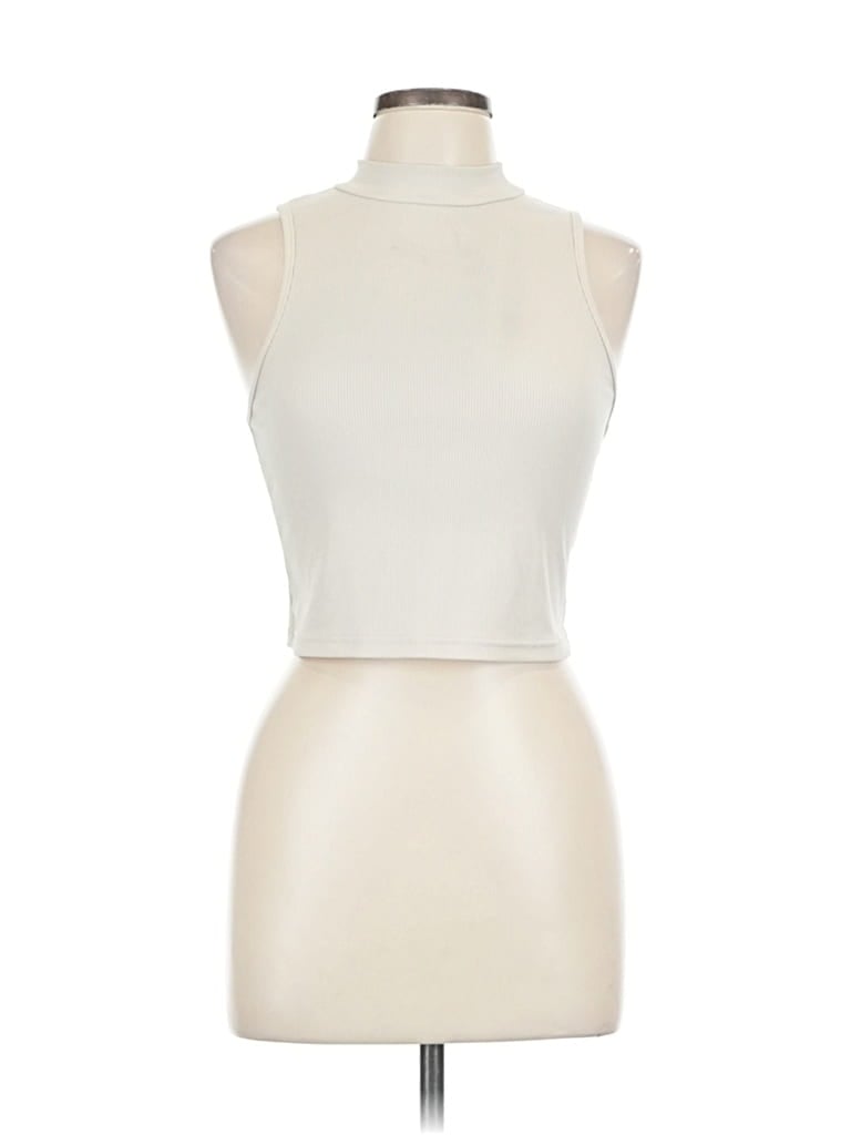 Pre-owned Shein Sleeveless Top Ivory Halter Neckline Tops In White