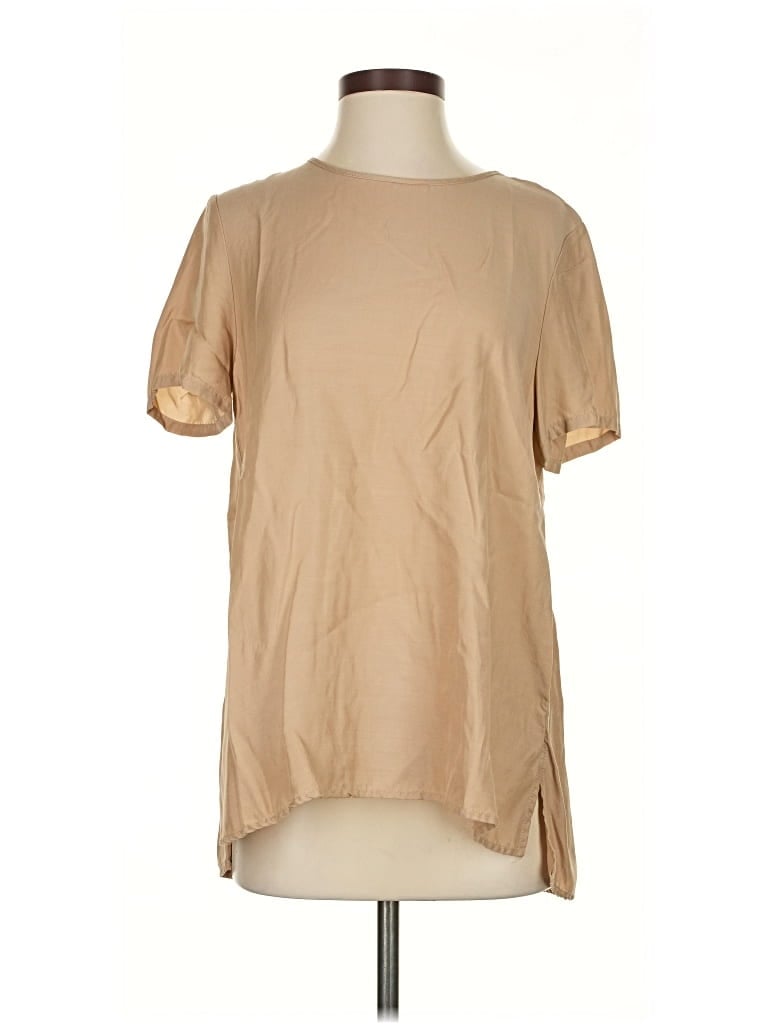 Pre-owned Cuyana Short Sleeve Blouse In Brown