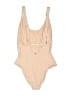 PilyQ Solid Tan One Piece Swimsuit Size M - photo 2