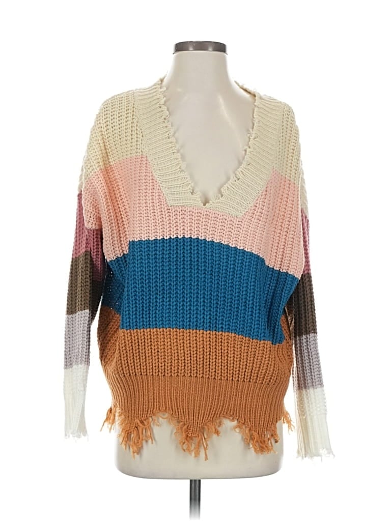 Pre-owned Pink Lily Pullover Sweater In Orange