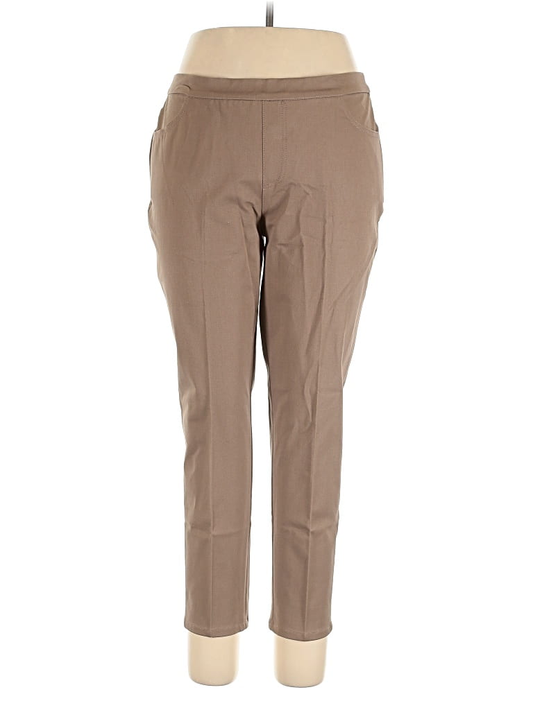 Pre-owned Isaac Mizrahi Live Khaki Pant In Brown