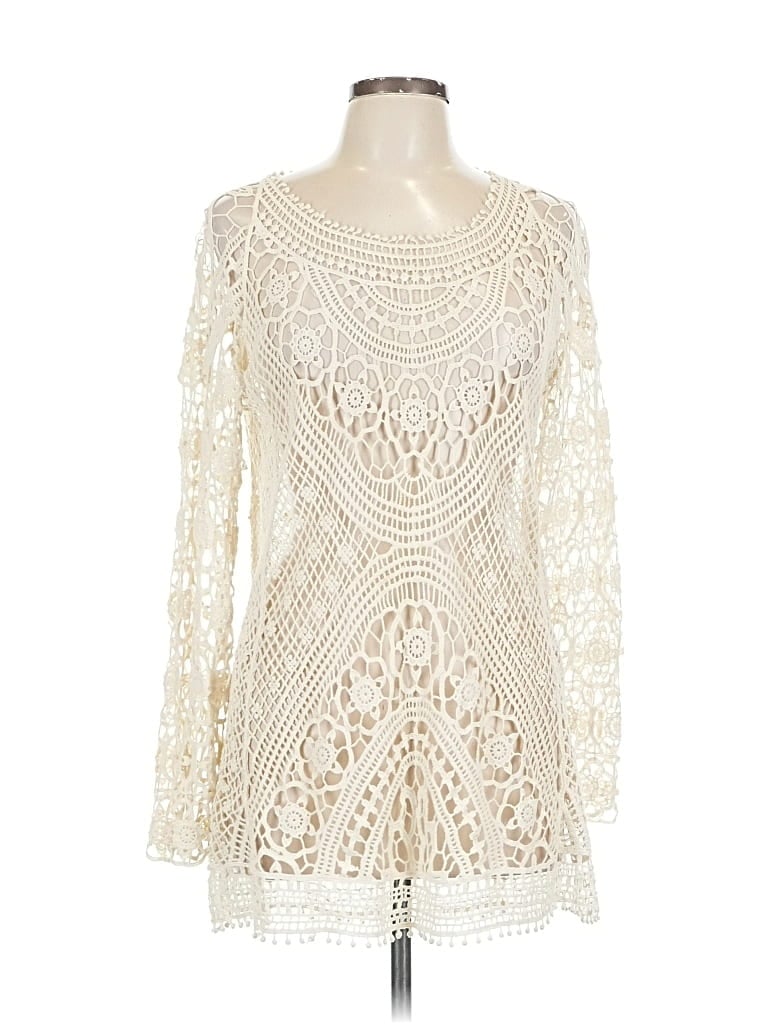 Pre-owned Forever 21 Contemporary Pullover Sweater In White