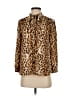J.Crew Animal Print Brown Tan Long Sleeve Blouse Size XXS - photo 1