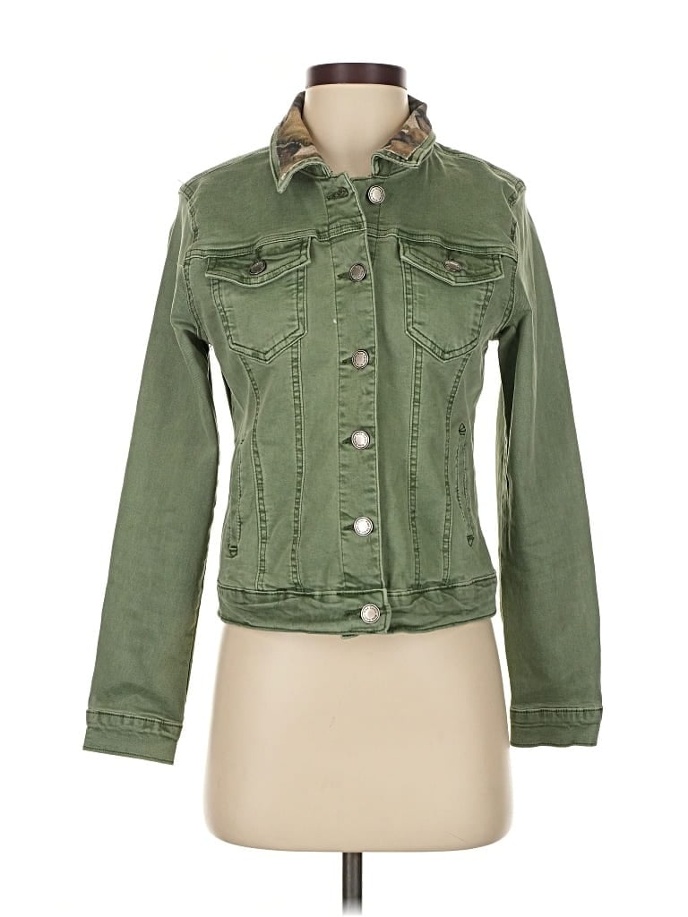 Pre-owned Assorted Brands Denim Jacket In Green