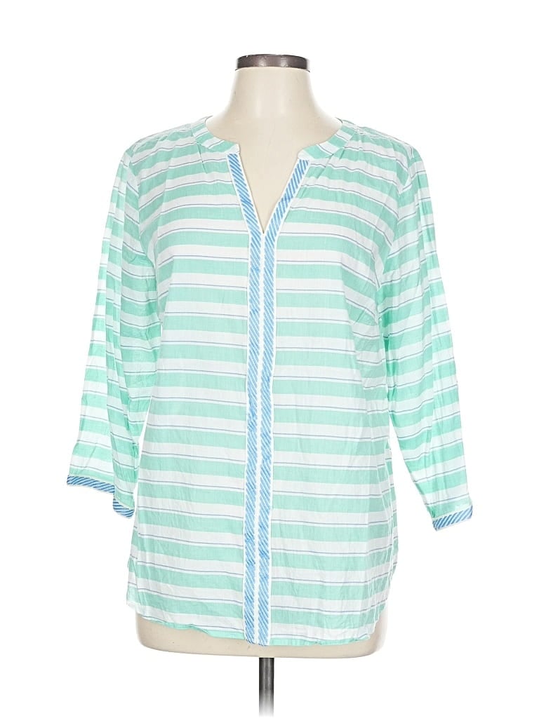 Click to view more detailed imagery on our partner's website Pre-owned Talbots 3/4 Sleeve Blouse In Blue
