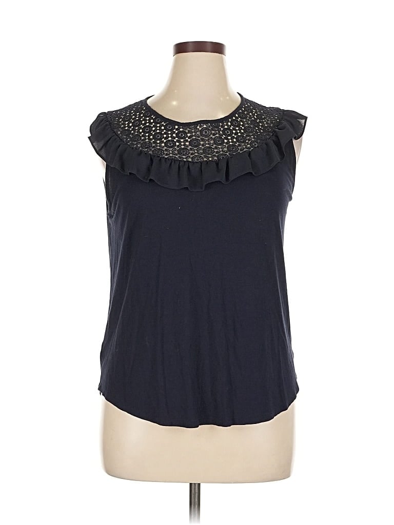 Pre-owned Ann Taylor Loft Sleeveless Blouse In Black
