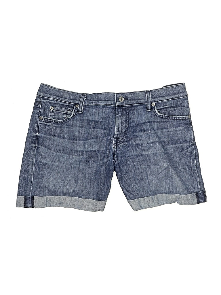 Pre-owned 7 For All Mankind Denim Shorts In Blue