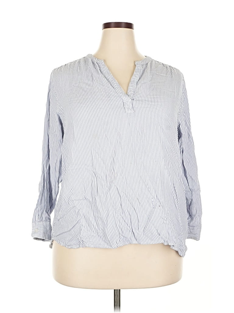 Pre-owned Workshop Republic Clothing 3/4 Sleeve Blouse In Blue