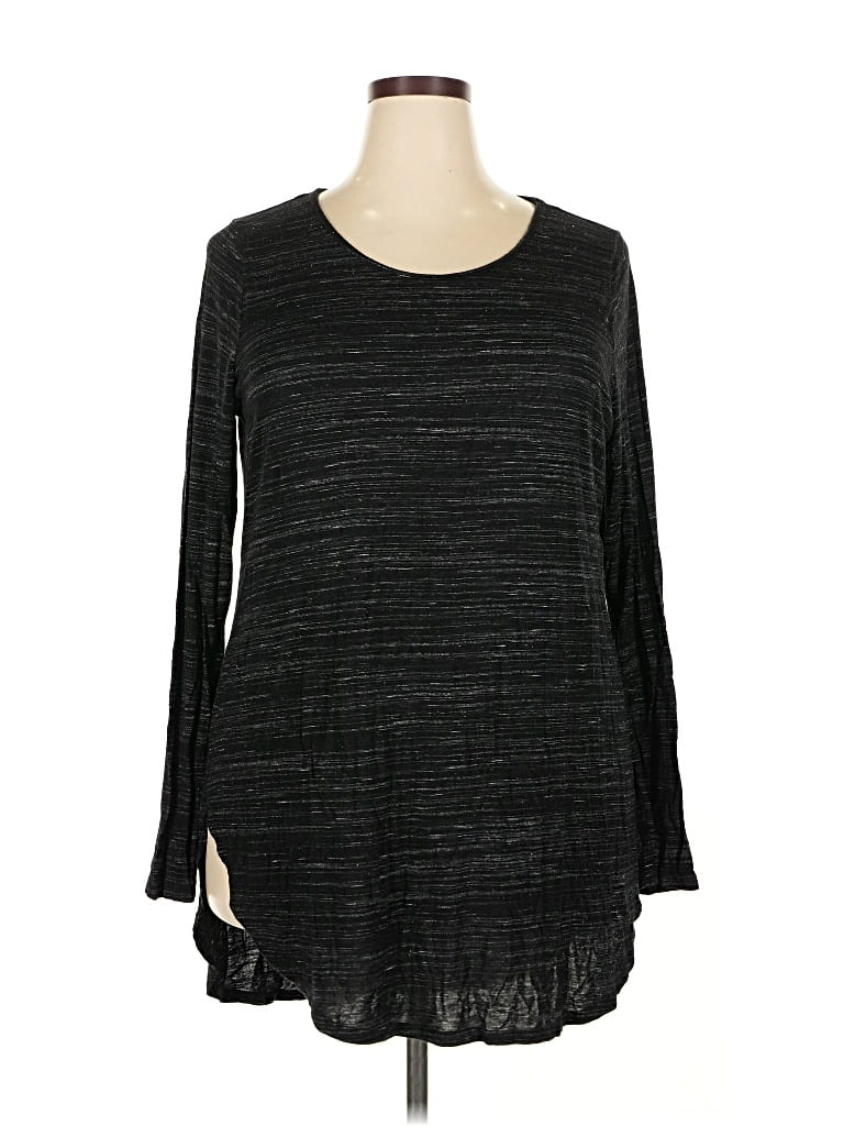 Pre-owned Apt. 9 Long Sleeve Top Black Scoop Neck Tops