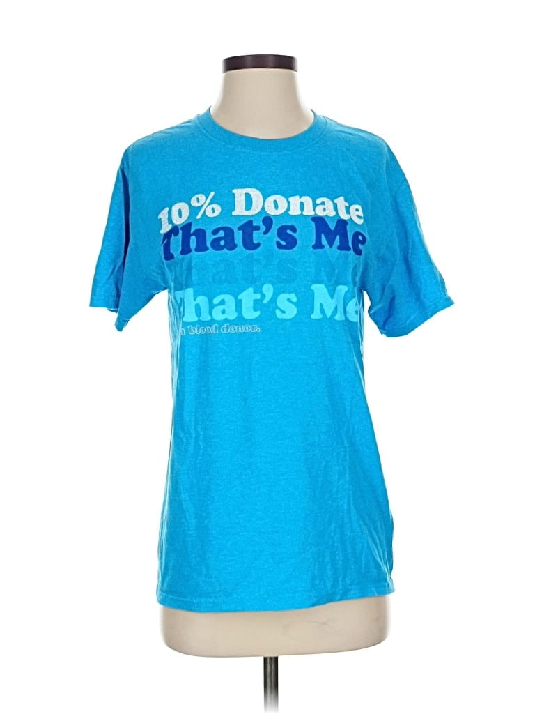 Pre-owned Fruit Of The Loom Short Sleeve T-shirt In Blue
