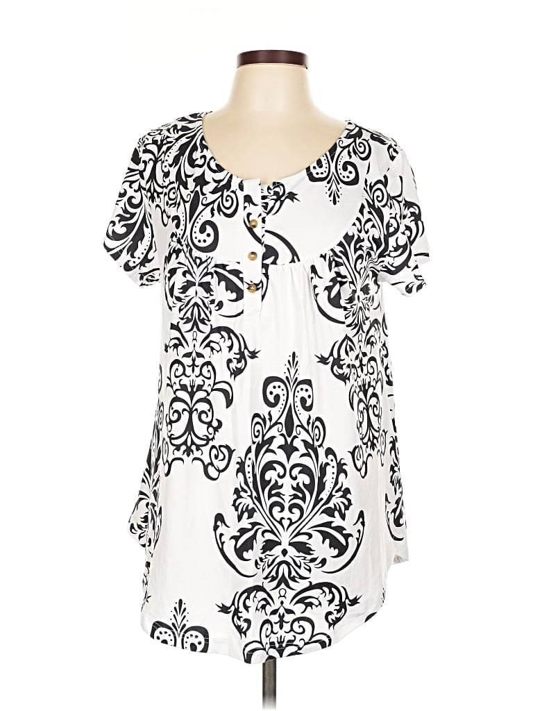 ASSORTED BRANDS Pre-owned Short Sleeve Blouse In White